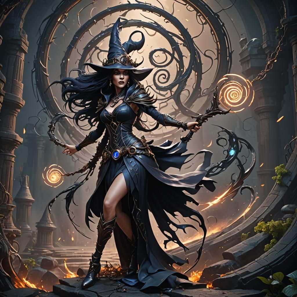 Dark Witch with Spiral and Helix Power