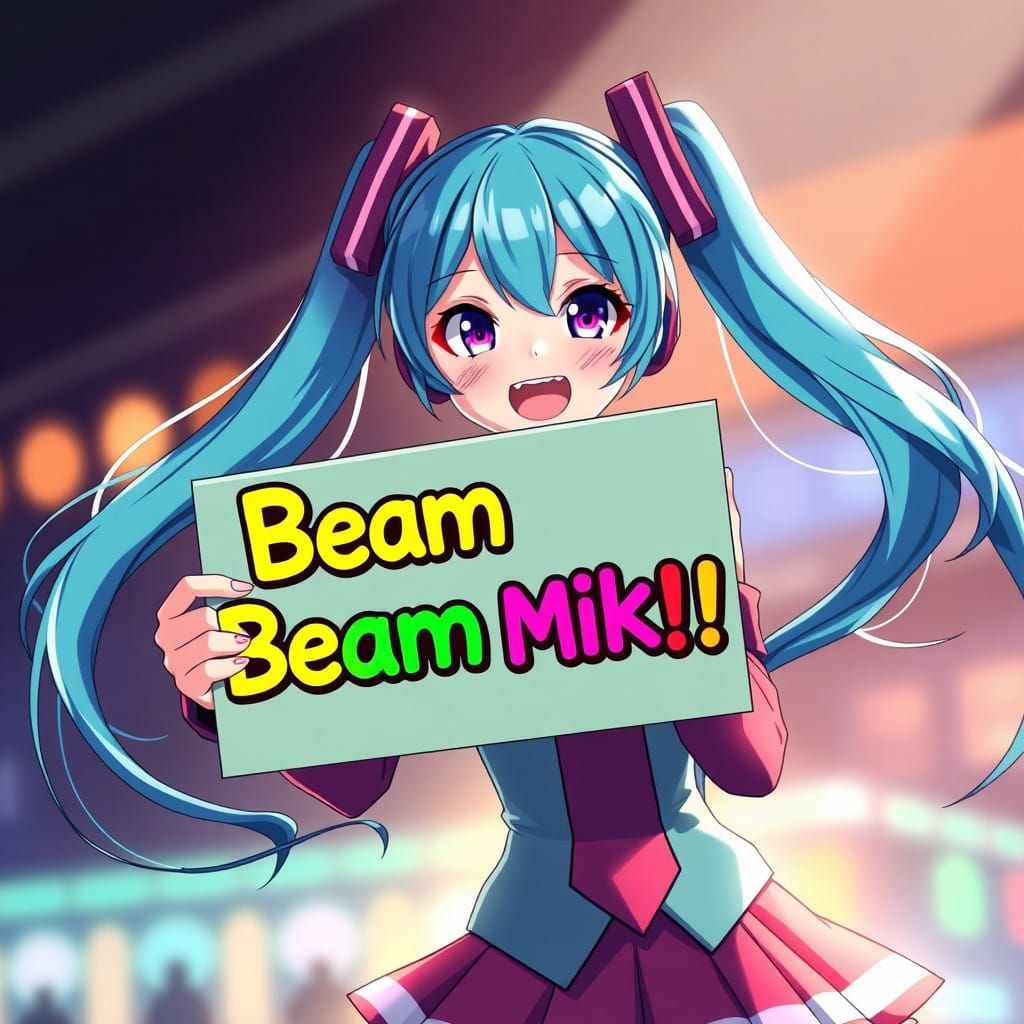 Vibrant Anime Idol in Cel-Shaded Style