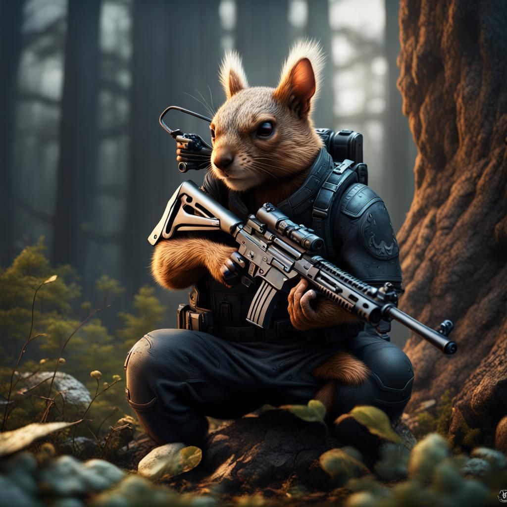 Fantastical Punisher Squirrel Concept Art