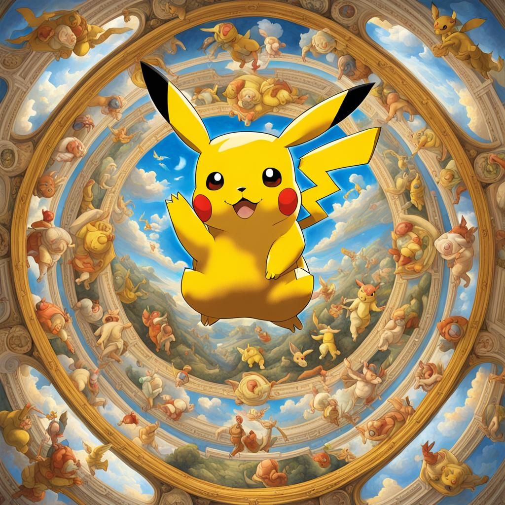 Pikachu as Sistine Chapel Fresco