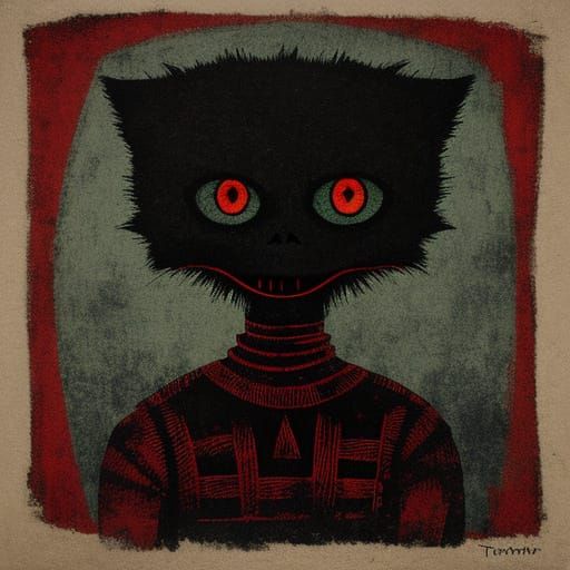 Horror Storybook Illustration in Rufino Tamayo Style