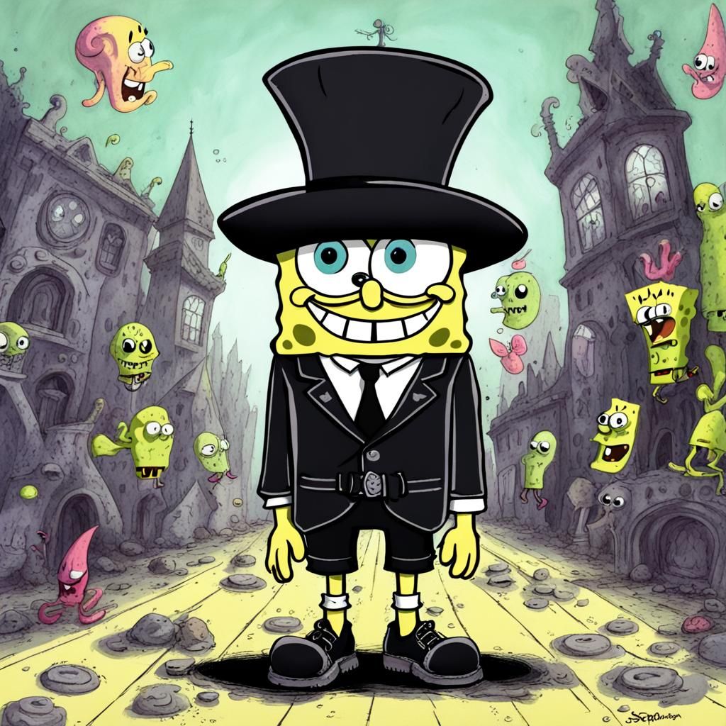 Spongebob Squarepants as a Goth Character
