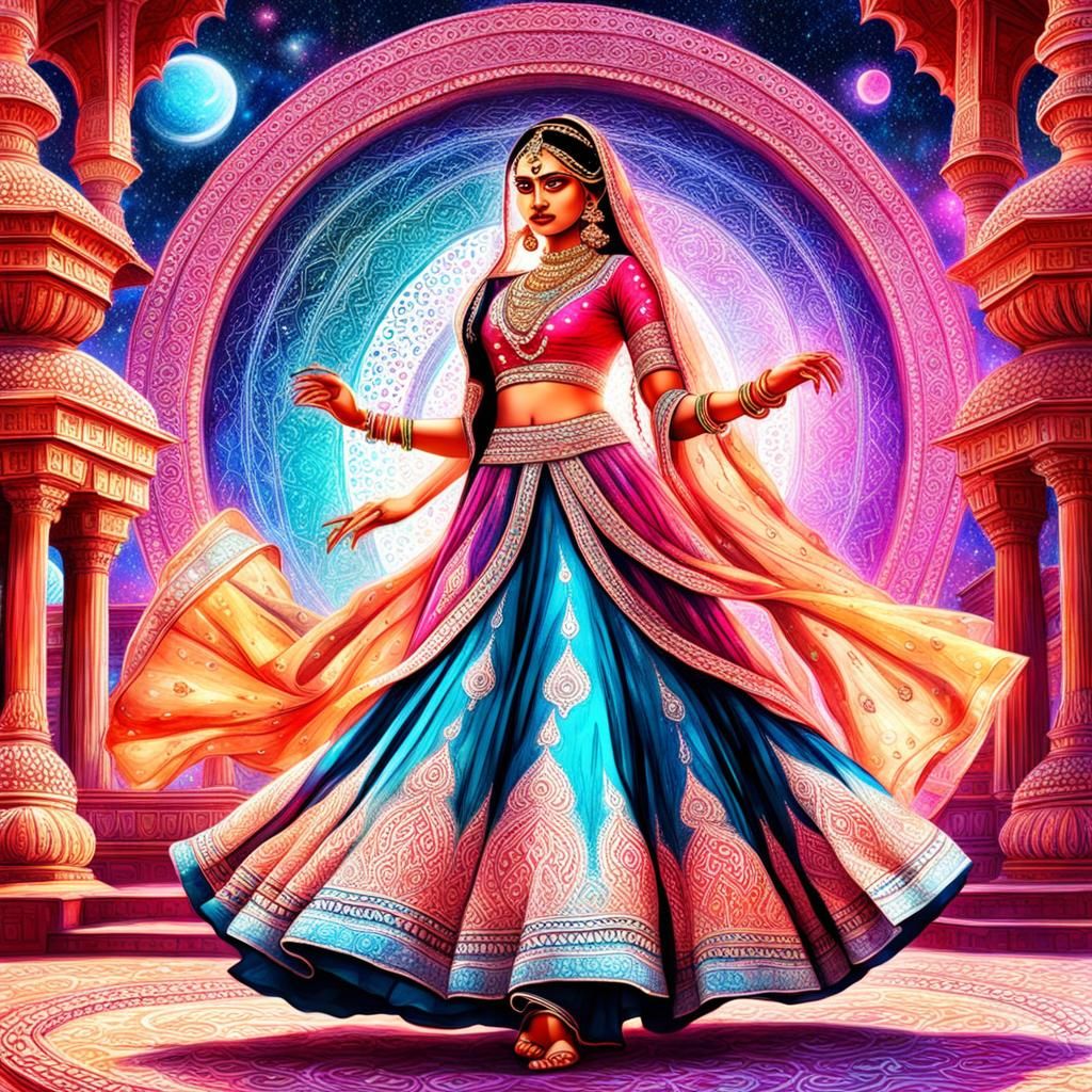 Cosmic Dance: Holographic Art Inspired by Rajasthan