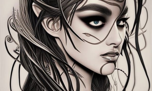 Elegant Goddess in Leather, Hyper-Realistic 8K Render