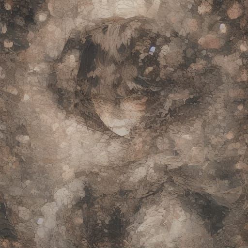 Whimsical Watercolor Scene with Doll and Flowers