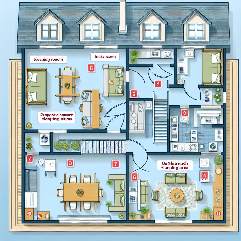 Residential Smoke Alarm Placement Diagram: NFPA 72 Compliant