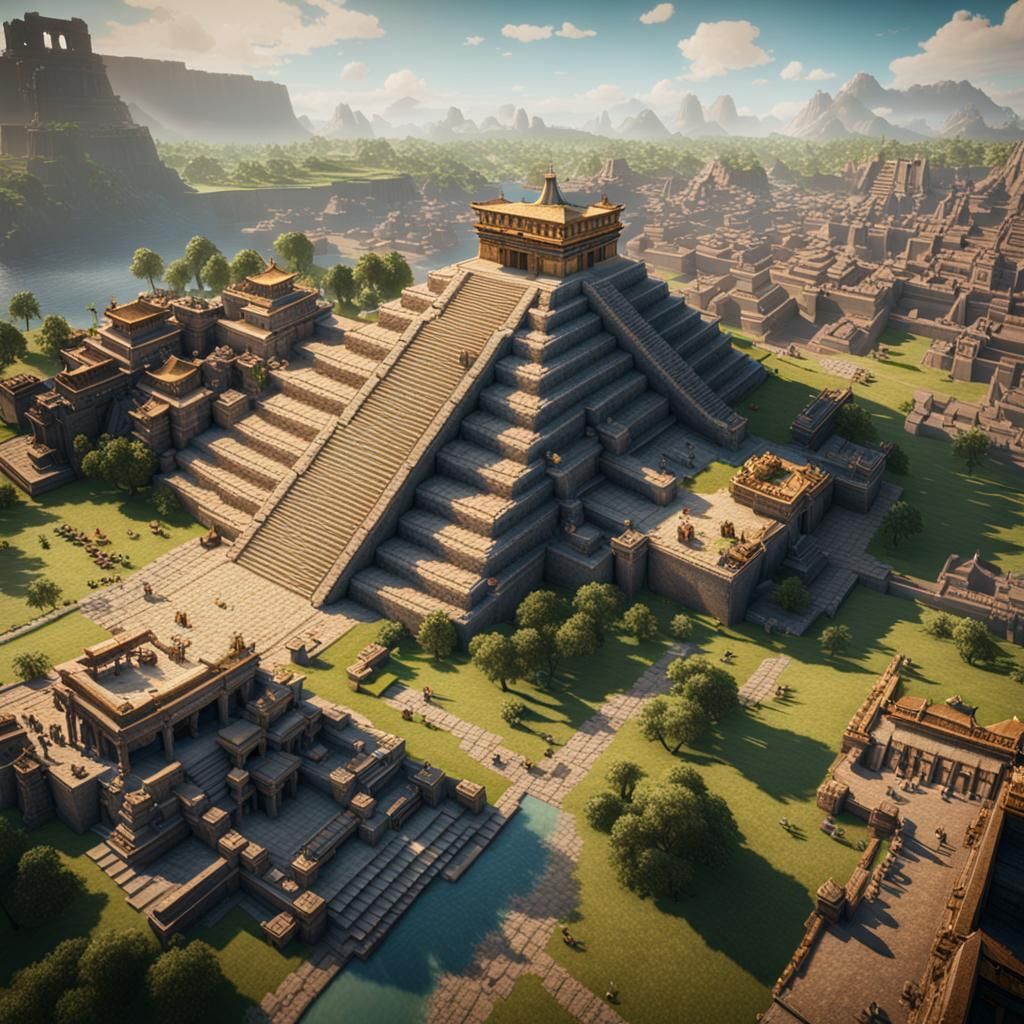 Tenochtitlan: Epic 3D Videogame City Render