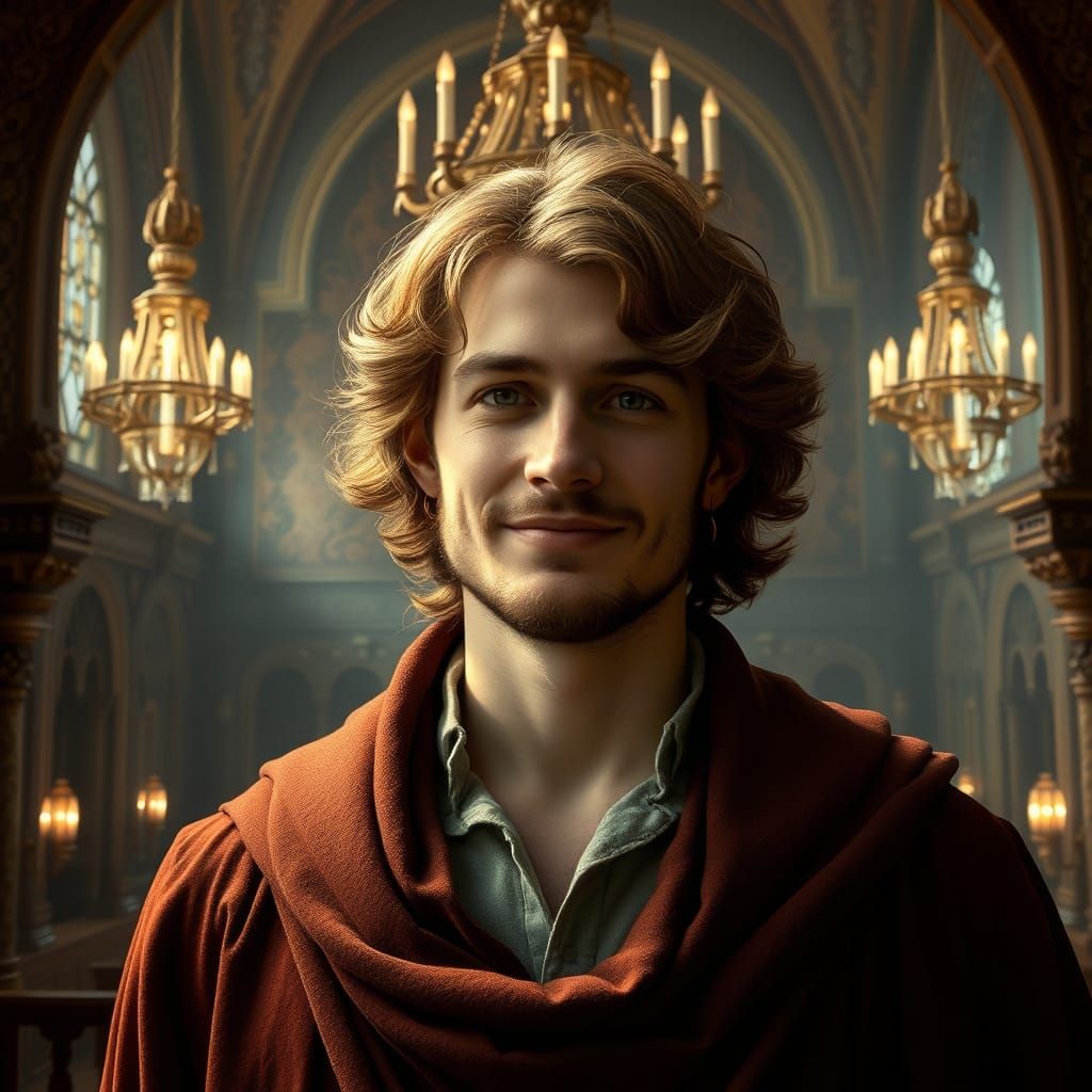 Nobleman's Inner Turmoil: A Medieval Portrait