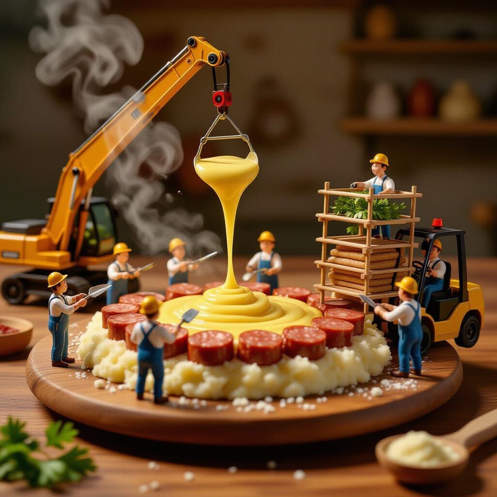 Miniature Chilean Dish Construction in Cinematic 3D Render