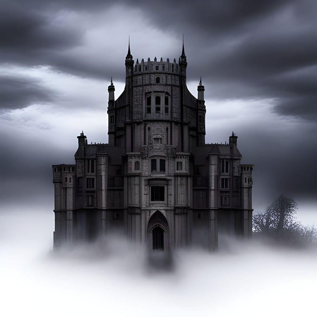 Haunted Castle in Surreal Romanticism Style