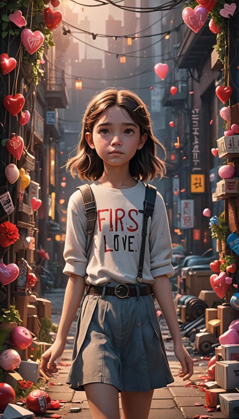 Movie Poster of a young girl having her first crush, cover p...