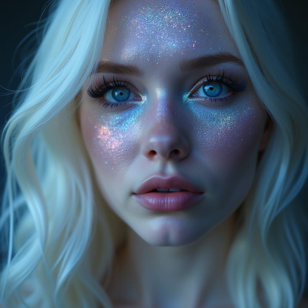 Ethereal Fae Goddess Radiates Starlight Elegance