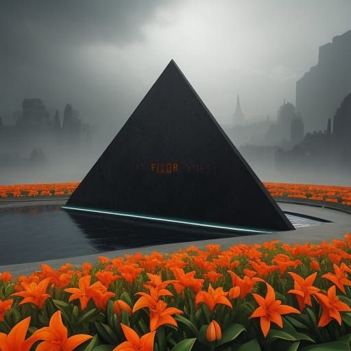 Epic Cinematic Digital Painting of Lilies in a Vibrant Orang...