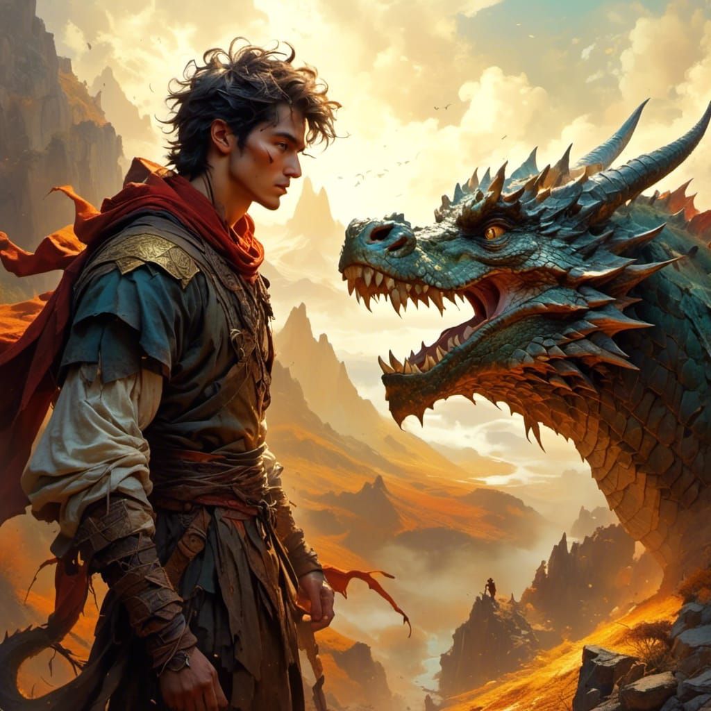 Adventurer's Dragon Encounter on Misty Mountain Peak