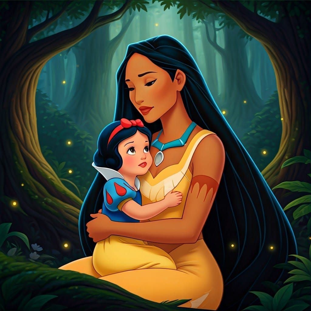 Pocahontas and Snow White in Enchanted Forest