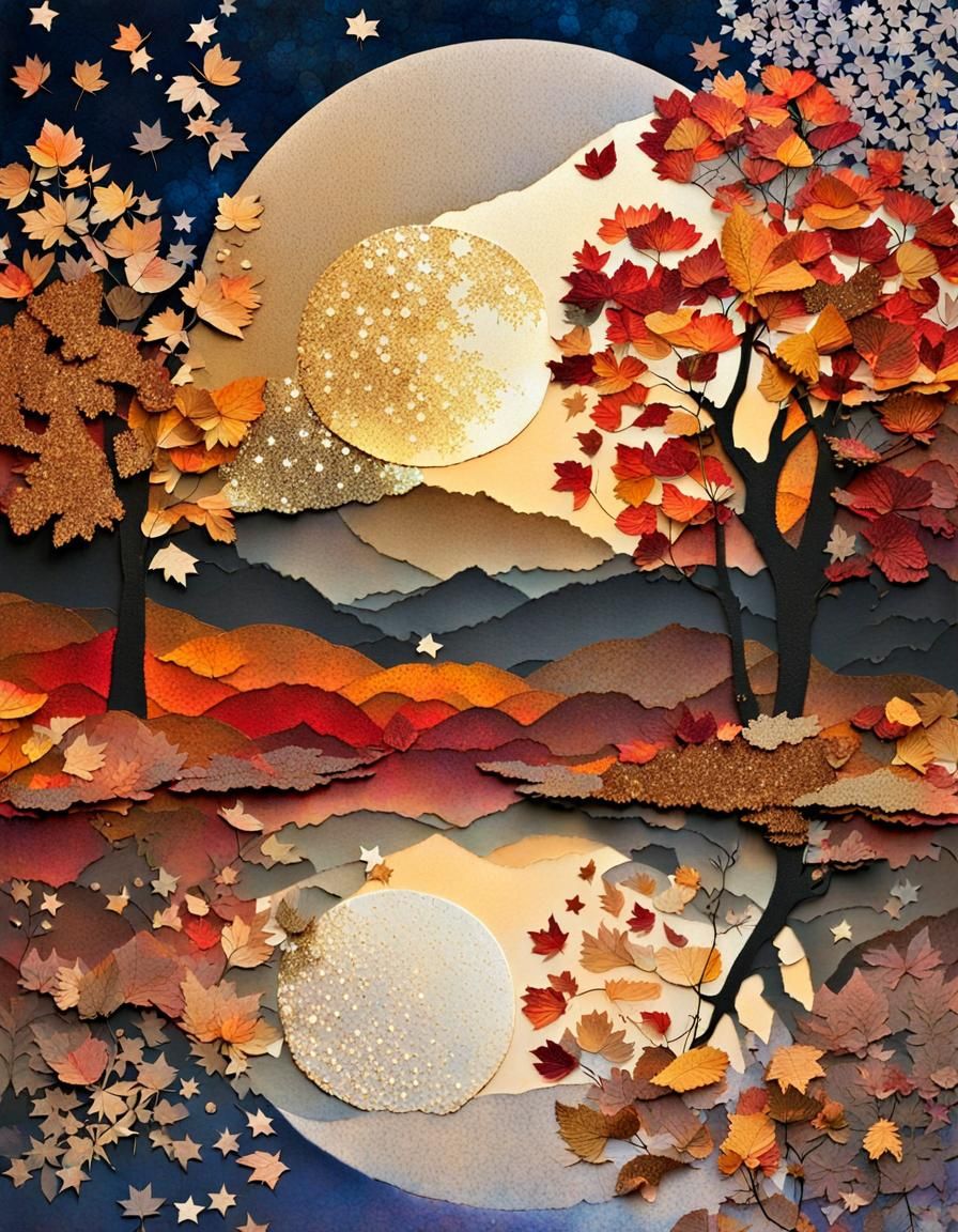 Breathtaking Autumn Magic Collage at Twilight