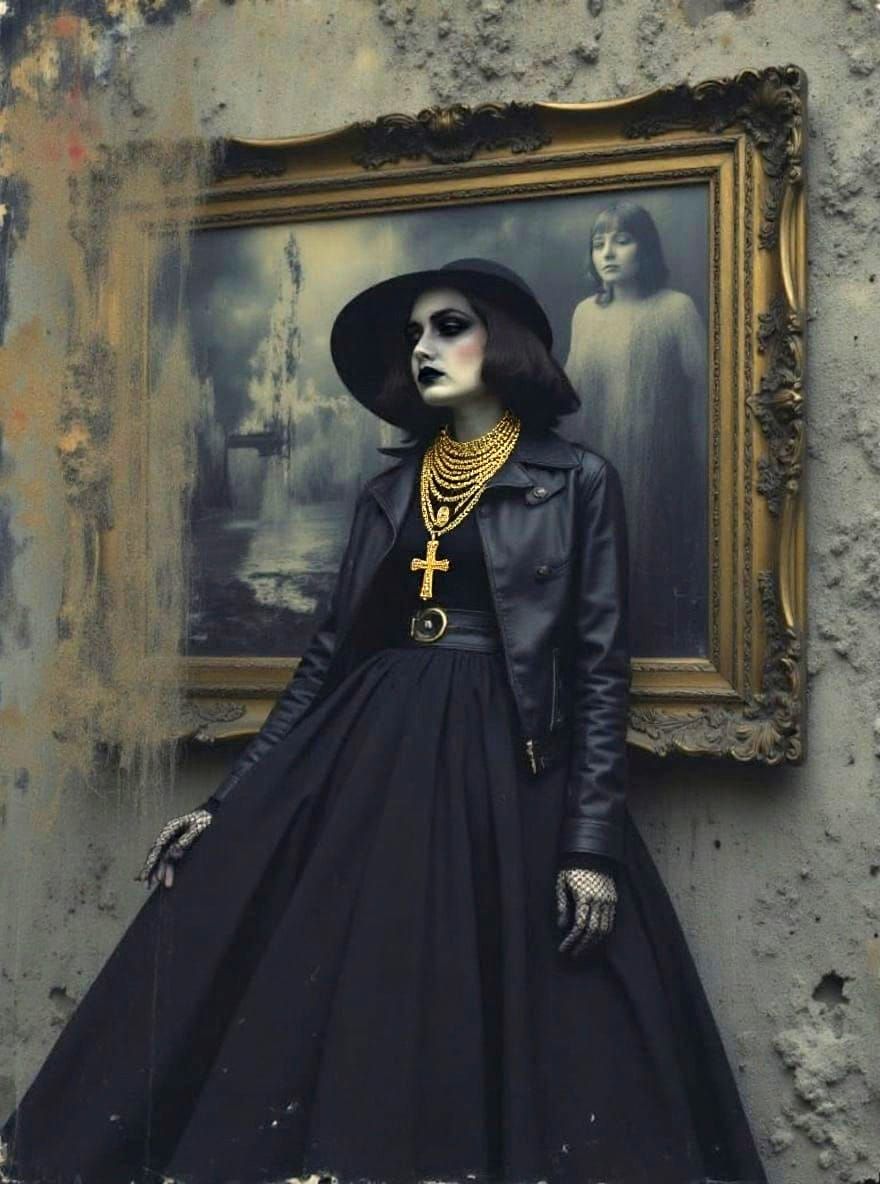 Framed Portrait of a Modern Goth Girl