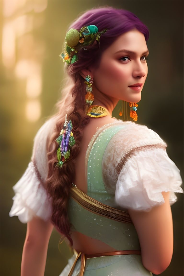 Beautiful Woman with Turquoise Jewelry, Hyperrealistic Digit...