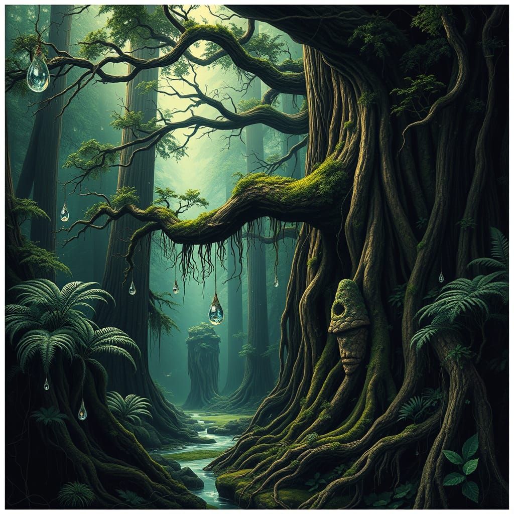 Ancient Rainforest Awakens in Vibrant Biopunk Style