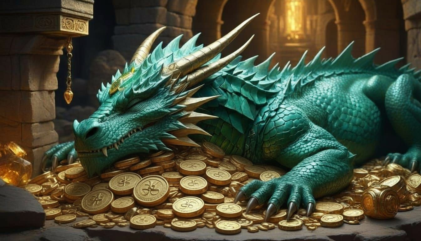 Majestic Sleeping Dragon in Fantasy Realm