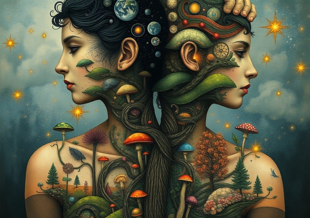 Intertwined Mindscapes: Surreal Dreamlike Concept Art