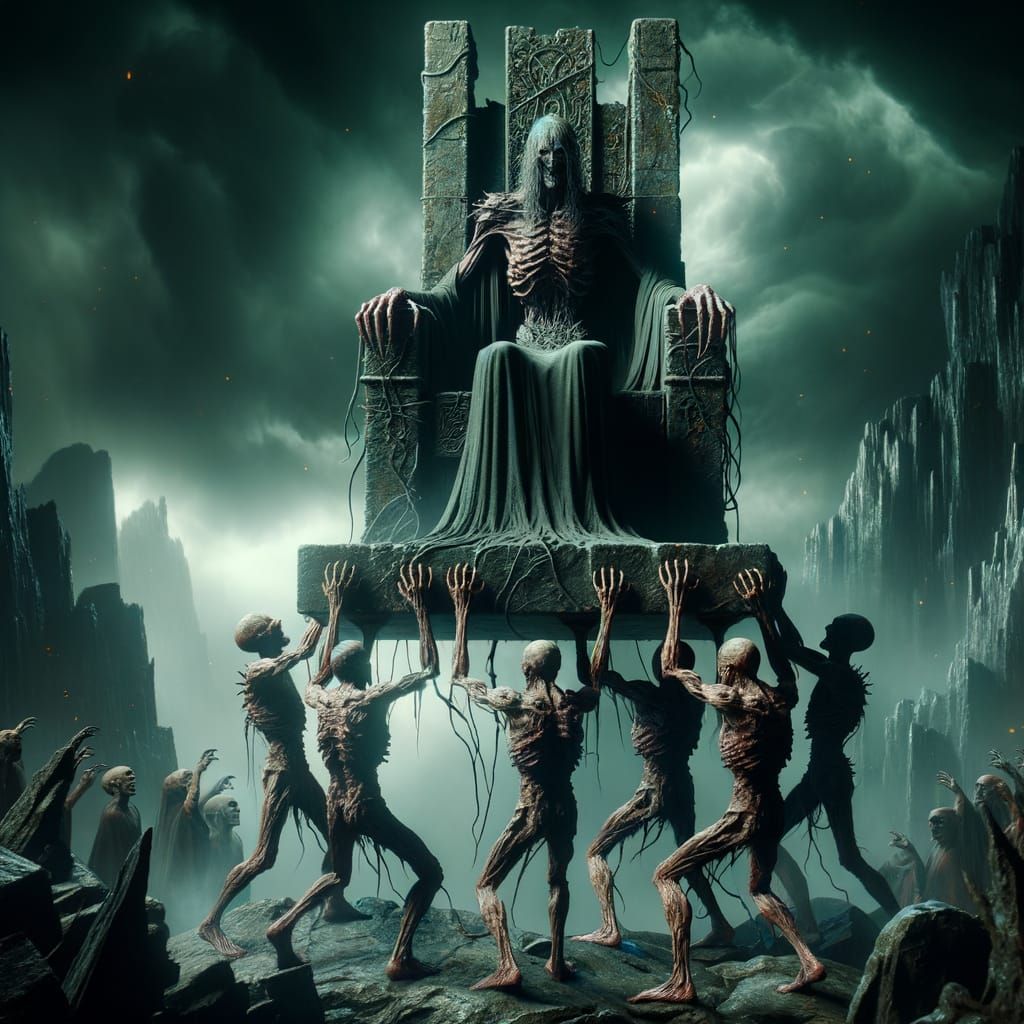 Monstrous Creature Reigns Over Humanoid Servants in Dark, Ee...