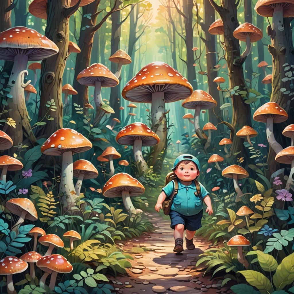 Whimsical Forest: A Fantasy Illustration in Macro