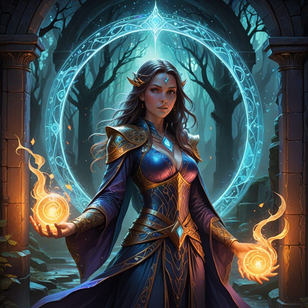 Mystical Sorceress at Portal Threshold