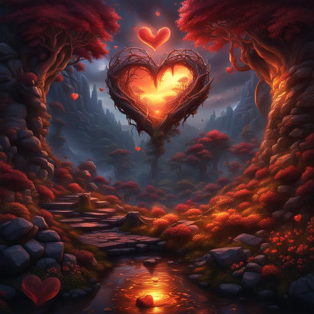 Emotional Heart Grows with Wisdom: Detailed Matte Painting