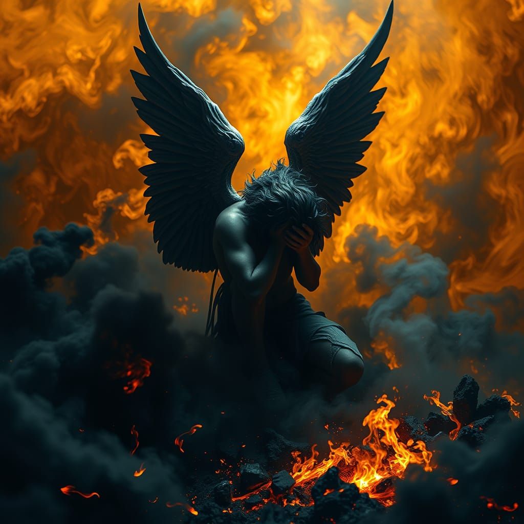Fallen Angel Drowns in Infernal Embers