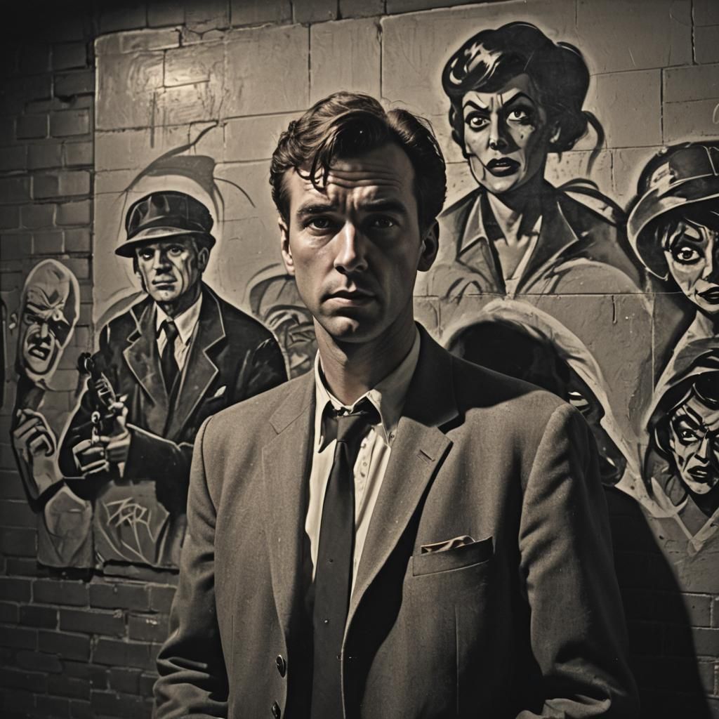 Dramatic Film Noir Comic Graffiti Masterpiece