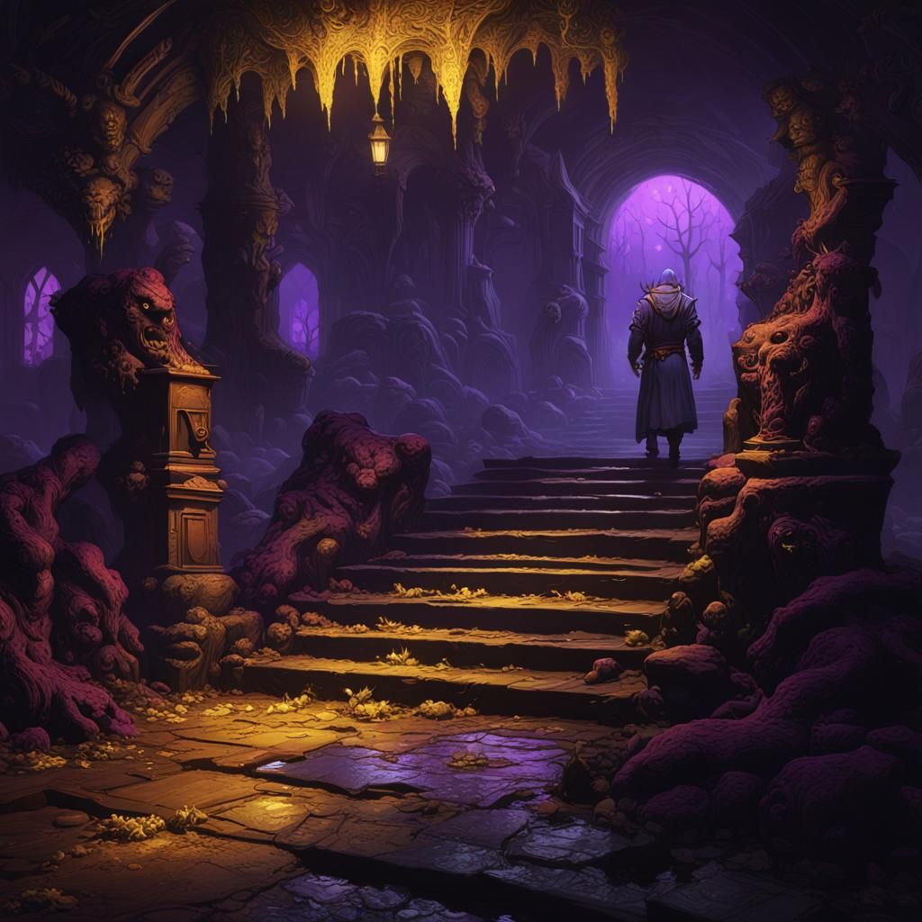 Eerie Dark Fantasy Monsters in the Dark, Dynamic Lighting