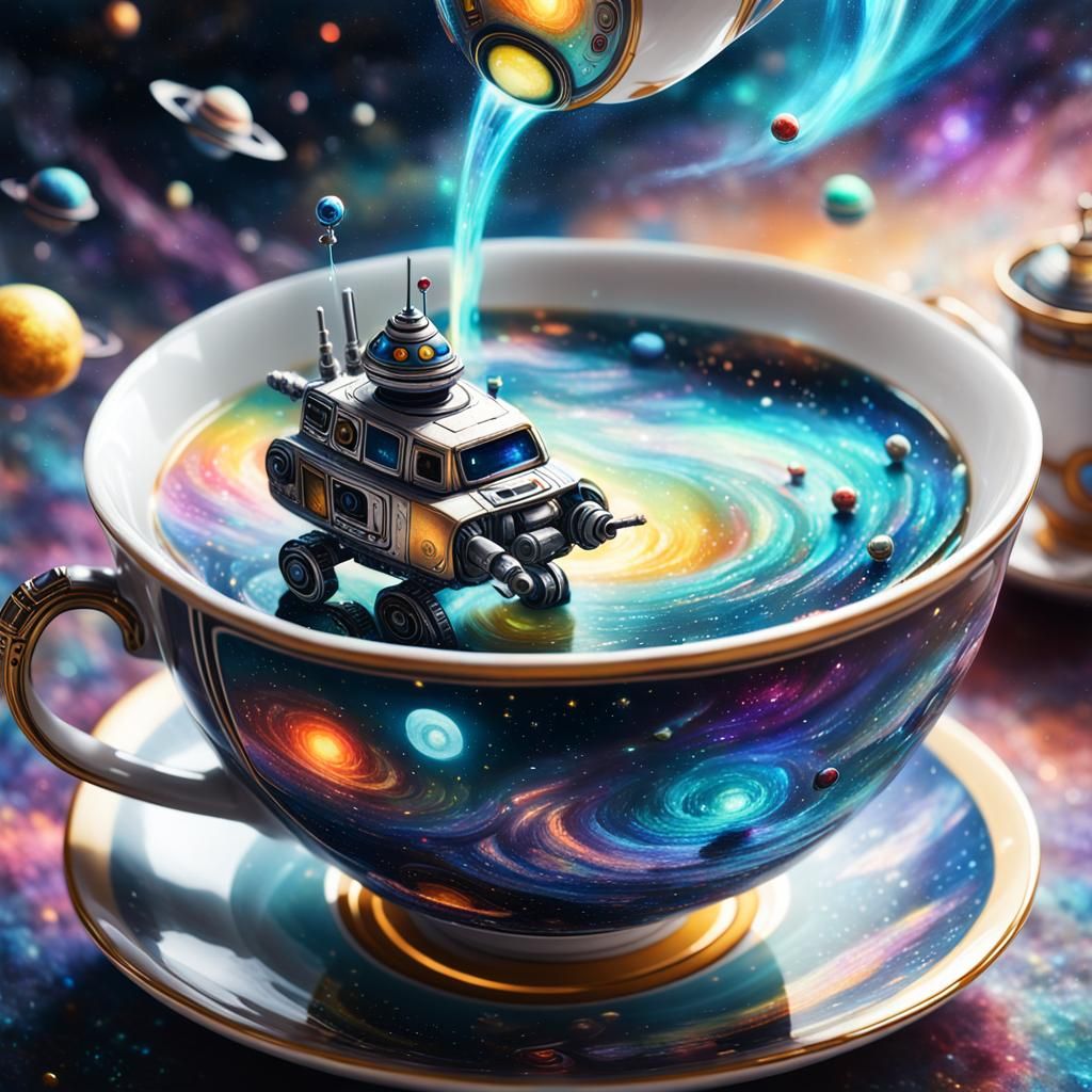 Vibrant Fantasy World in a Tea Cup, Inspired by Zongshan Li