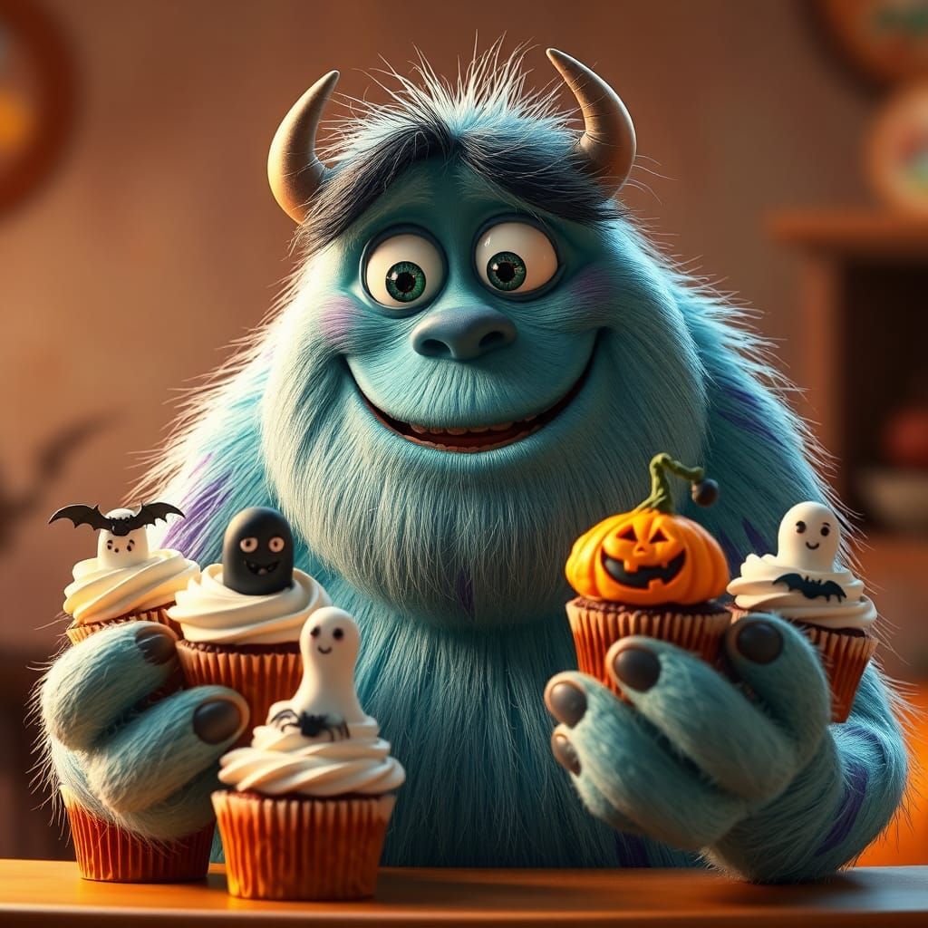 Sullivan Presents Halloween Cupcakes in Pixar Style
