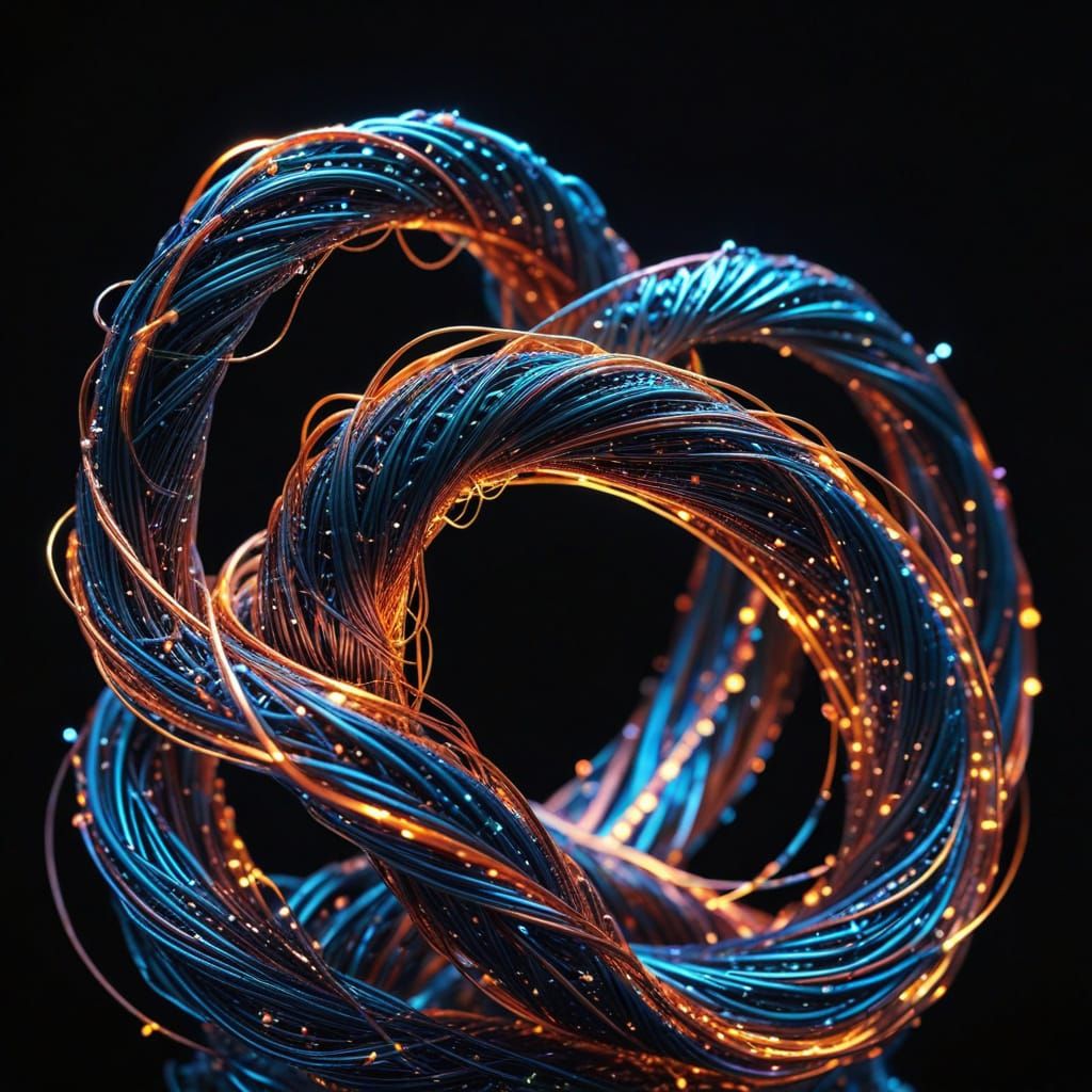 Abstract Wire Sculpture in Expressionist Colors