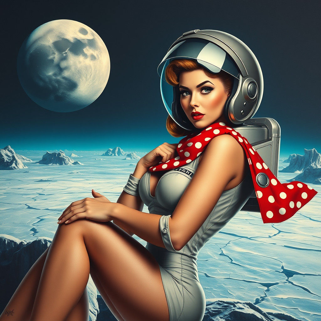 Retro Space Tourism Poster: Europa Moon of Jupiter