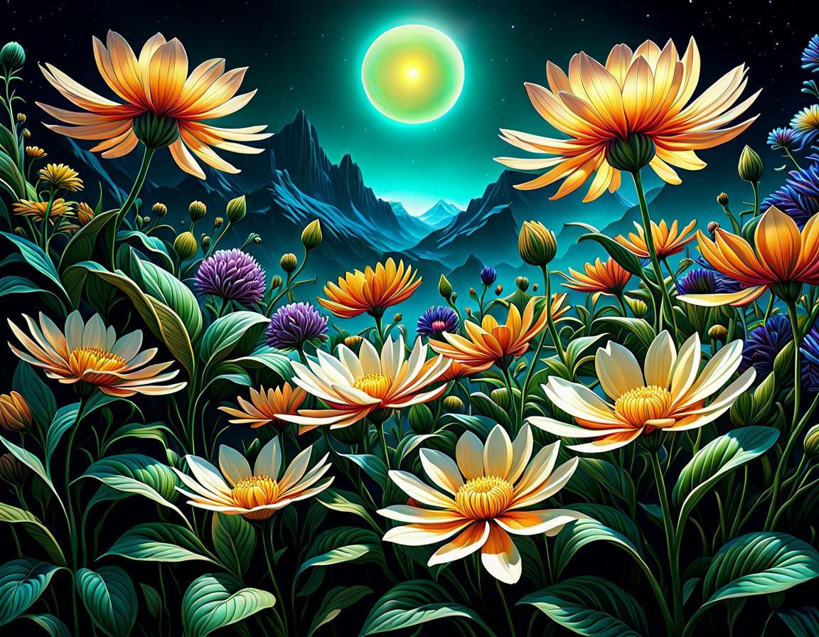 Breathtaking Ultra-Realistic Flowers in Dynamic Lighting