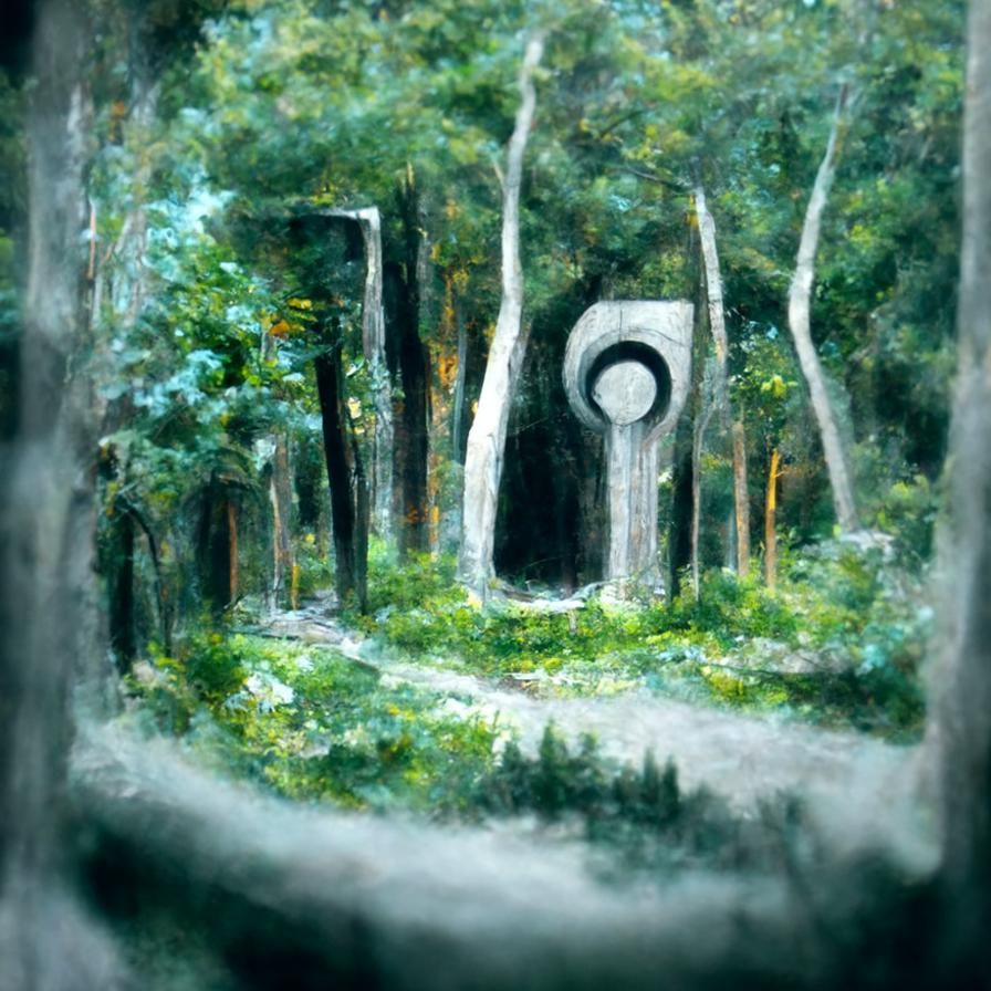 Twilight Portal in Ancient Forest Landscape