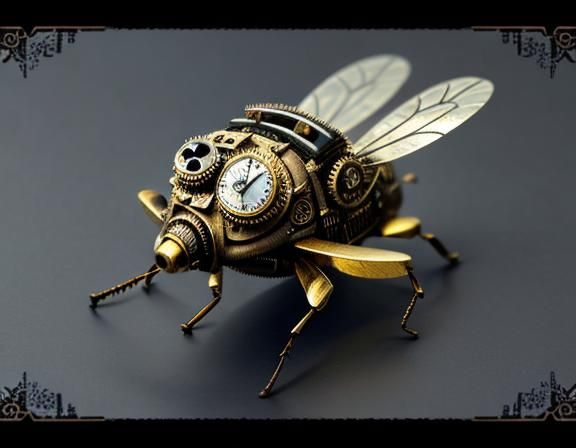 Steampunk Mechanical Insect Artwork