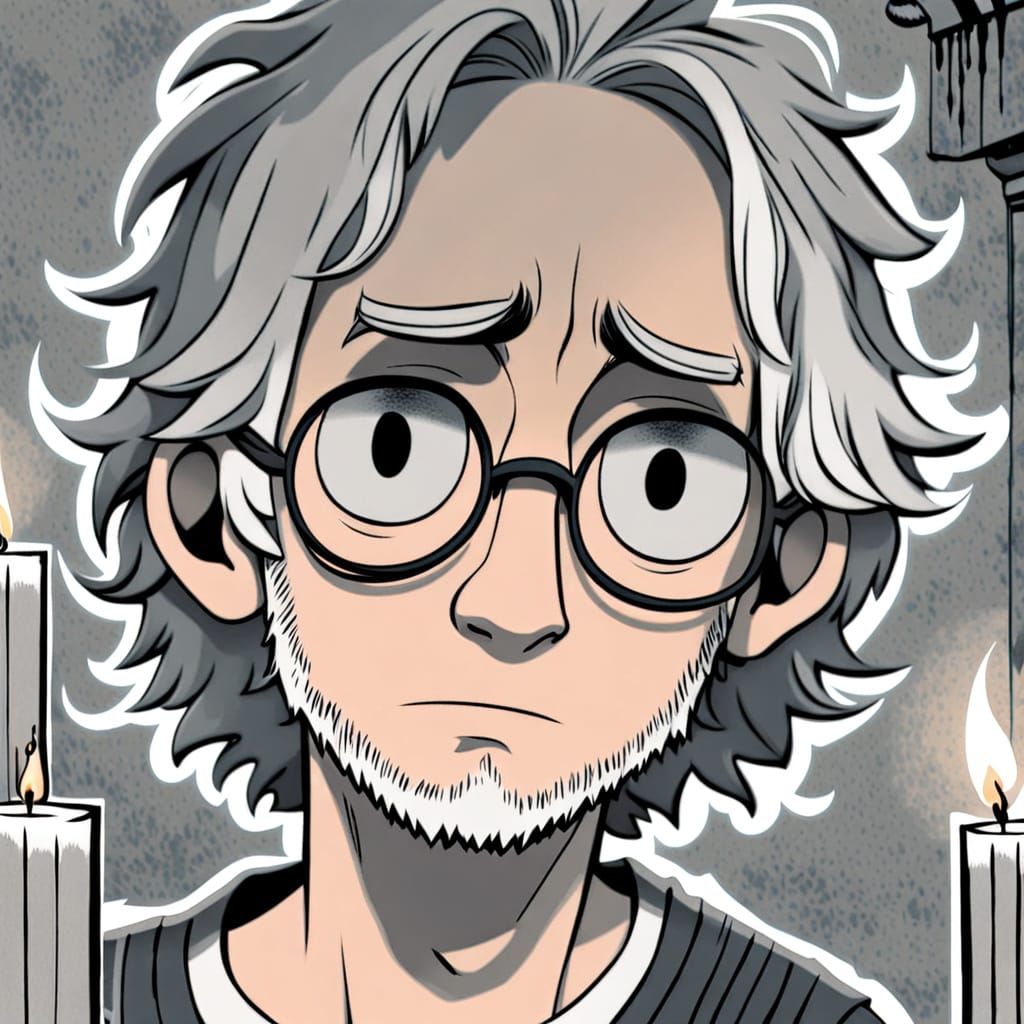 Mournful Figure Beside Grave in a Haunting Impressionist Mas...