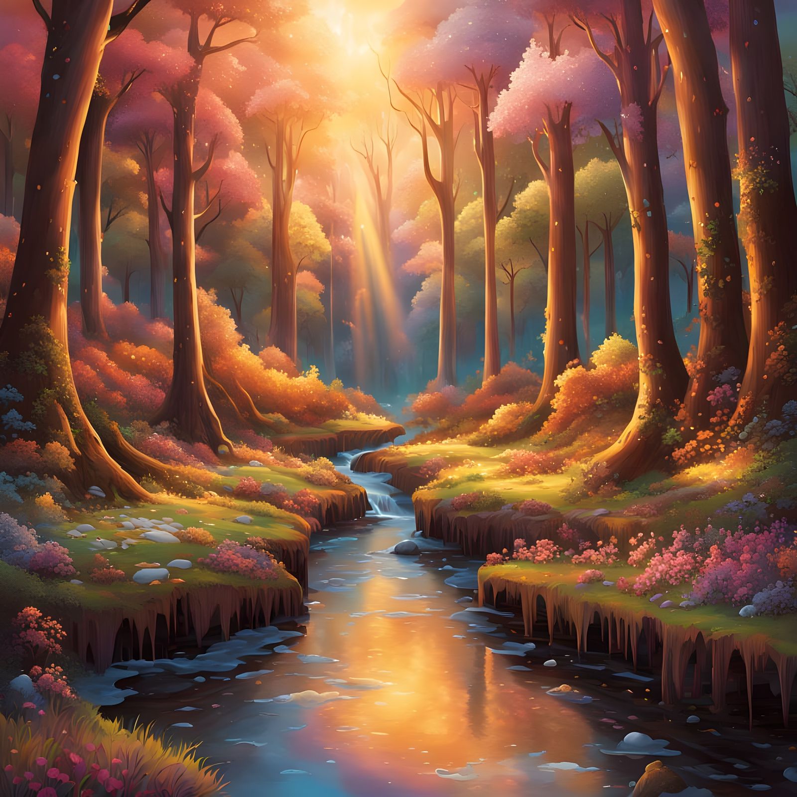 Surreal Ice Cream Cathedral in Forest Glade