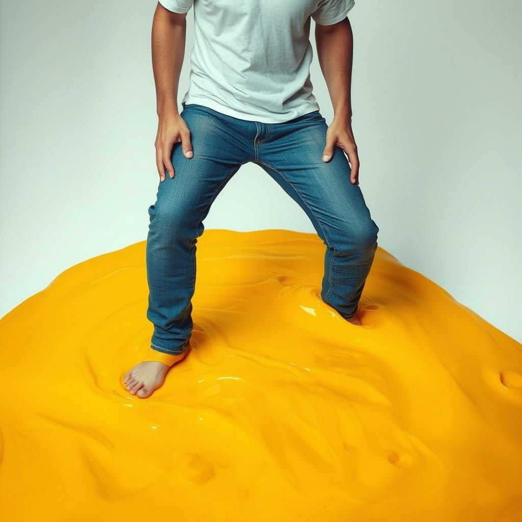 Man Trapped in Yellow Glue, Surrealist Nightmare