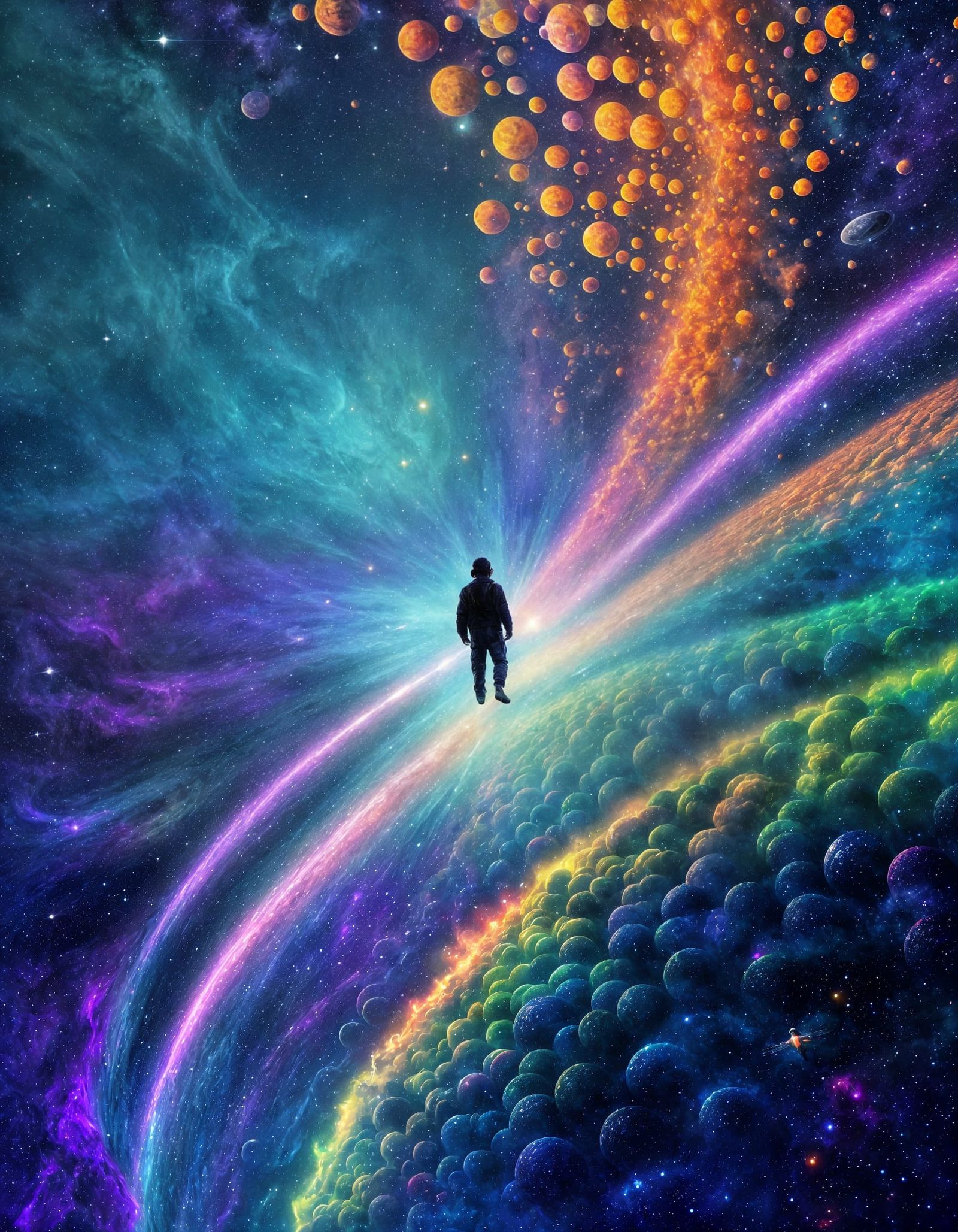 Psychedelic Nebula: Vivid Colors of Cosmic Awareness