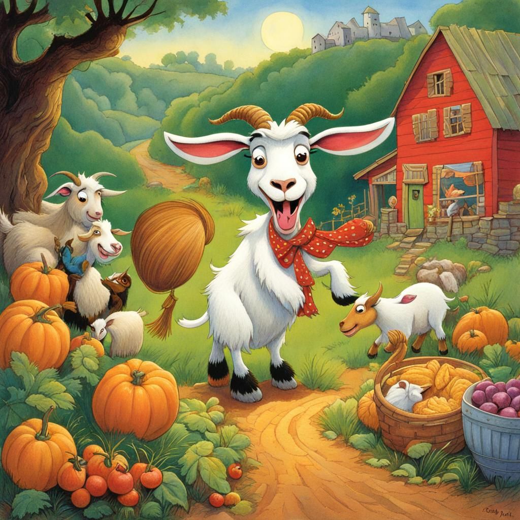 Greedy Goat Children's Book Illustration