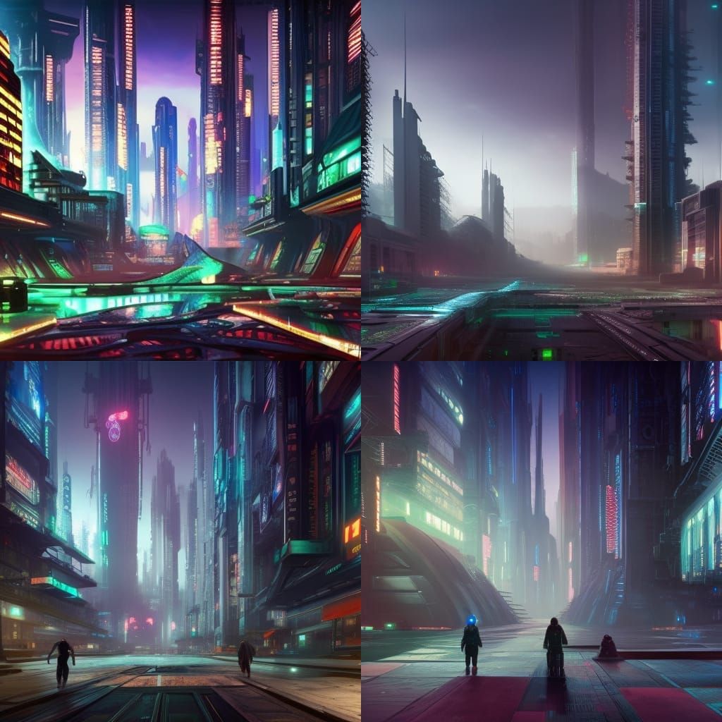 Cyberpunk City in Colossus Building, Concept Art