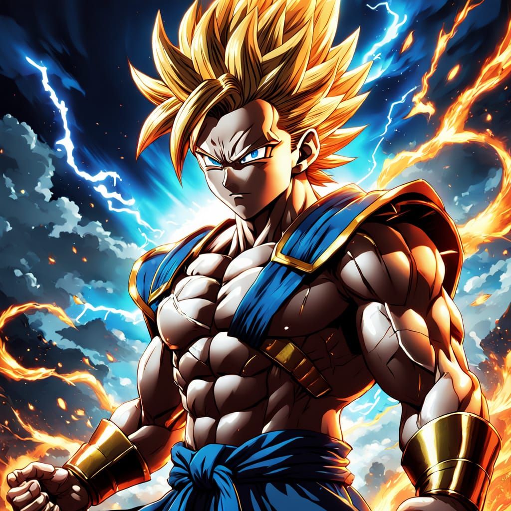 Heroic Gogeta in Anime Style