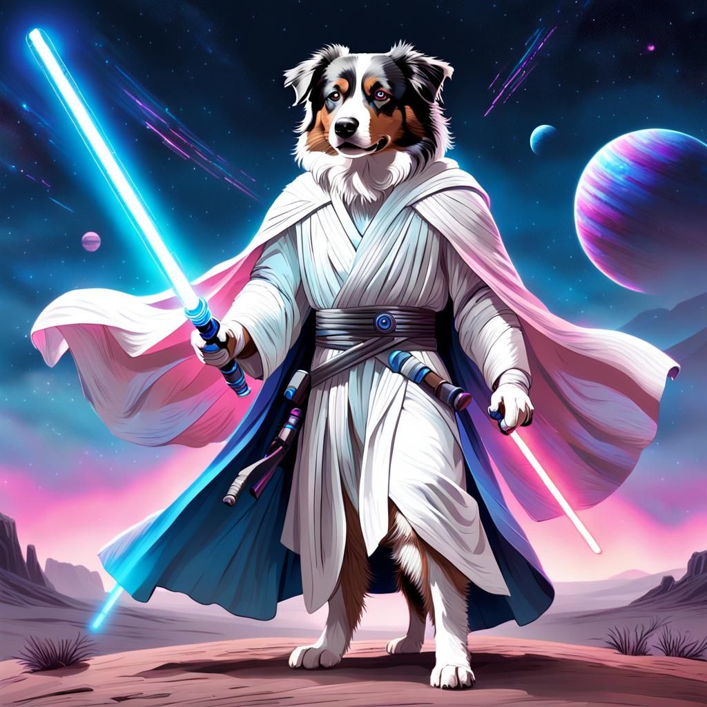 Australian Shepherd Jedi Knight Concept Art