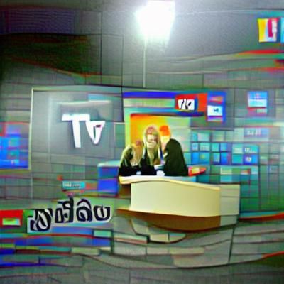 TV News Broadcast on Screen