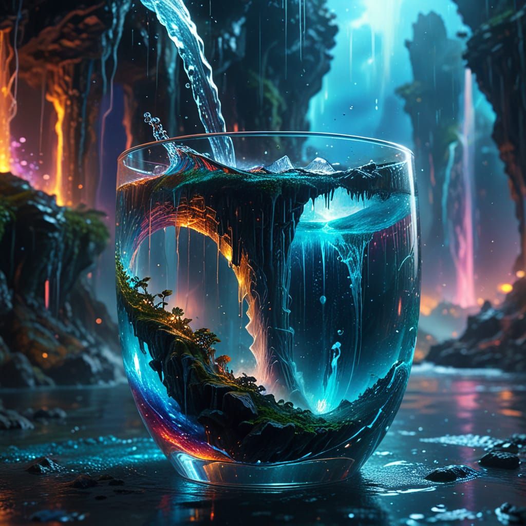 Underwater City in Cup: Sci-Fi Digital Matte Painting
