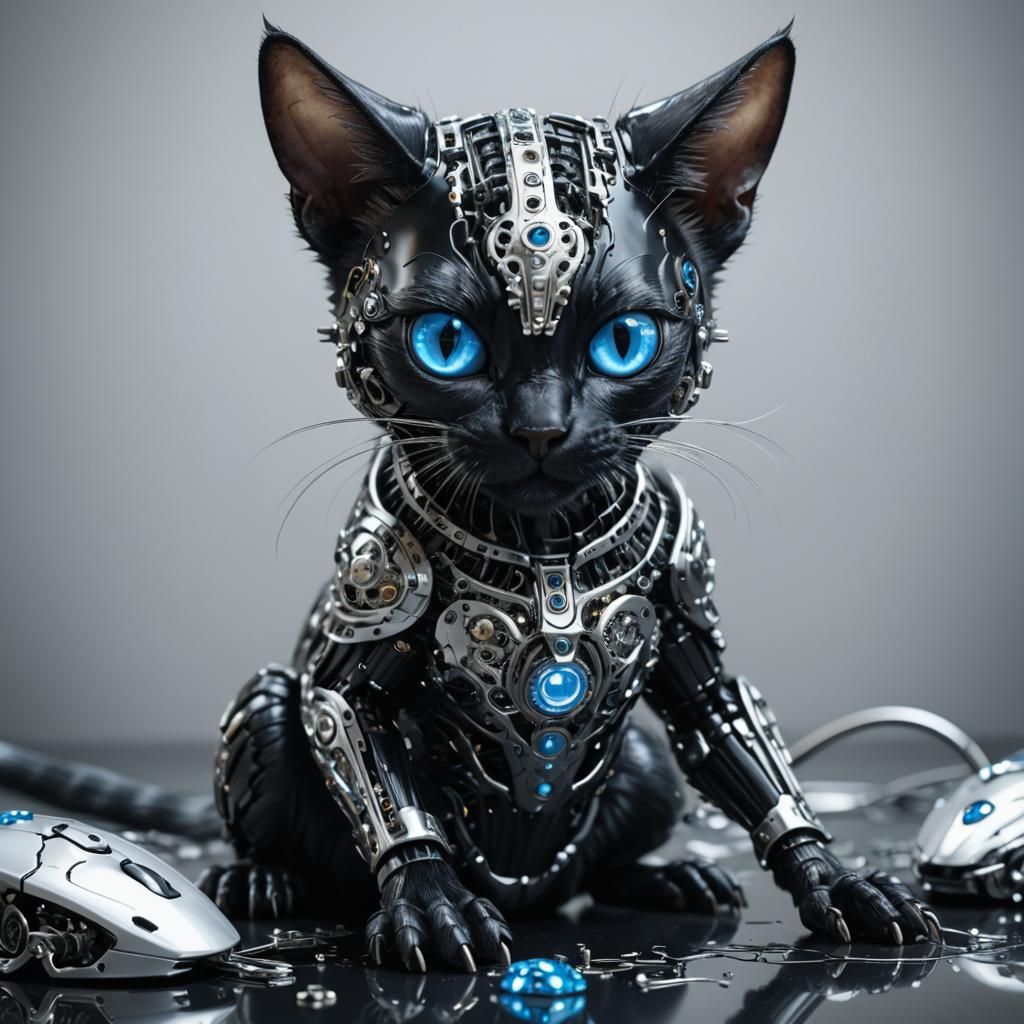 Evil Cat and Cybernetic Mouse in Chrome